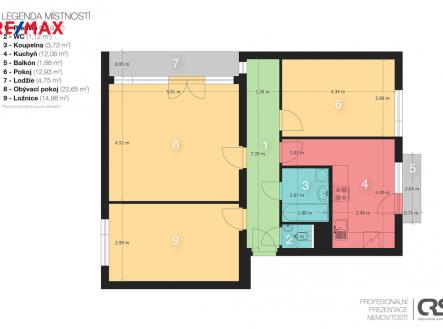 Půdorys | Prodej bytu, 3+1, 82 m²