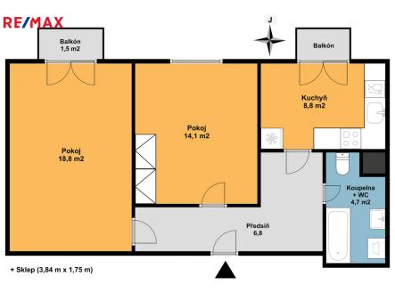 4868-touzimska.jpg | Pronájem bytu, 2+1, 56 m²