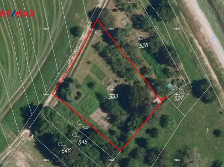 kn-mapa-orto-zahrada-968-m2.jpg | Prodej - pozemek pro bydlení, 968 m²