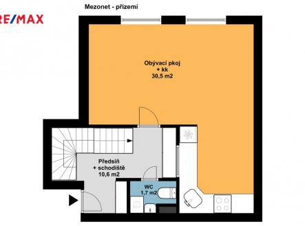 Plánek 1. NP | Prodej bytu, 3+kk, 85 m²