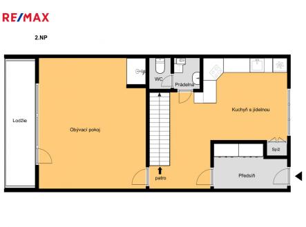 Plánek 2. NP | Prodej bytu, 3+1, 101 m²