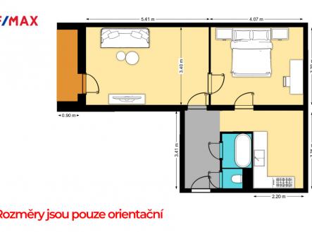 byt-marikova-pudorys.jpg | Prodej bytu, 2+1, 53 m²