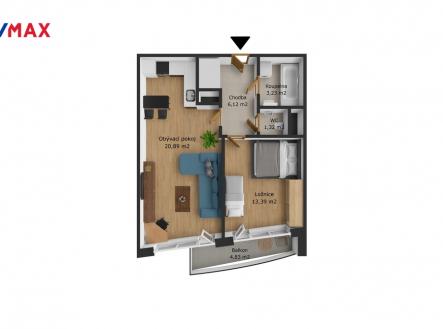 planek-3d-5678-vhorkach.jpg | Prodej bytu, 2+kk, 61 m²