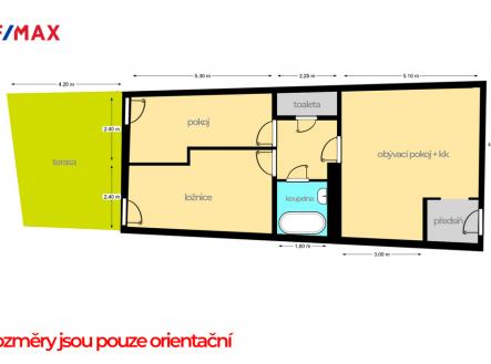 byt-pod-prusekem-pudorys.jpg | Prodej bytu, 3+kk, 65 m²
