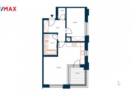 planek.png | Pronájem bytu, 2+kk, 69 m²