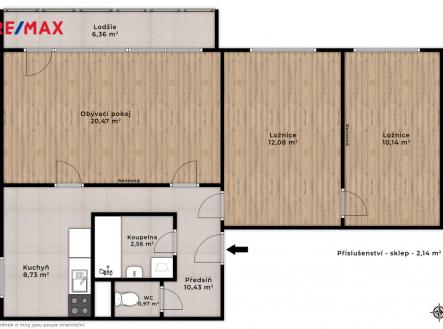 2d-pudorys-1.jpg | Prodej bytu, 3+1, 73 m²