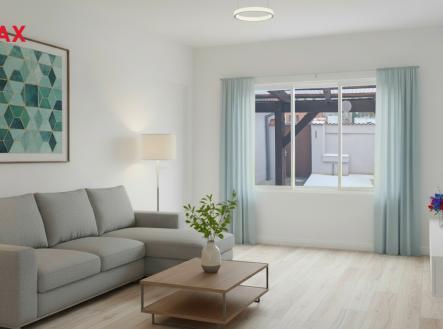 Obývací pokoj - vizualizace | Prodej - dům/vila, 70 m²
