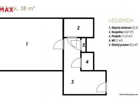 pudorys.jpg | Pronájem bytu, 1+kk, 39 m²