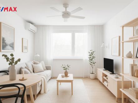 Vizualizace obývací pokoj | Prodej bytu, 3+kk, 66 m²