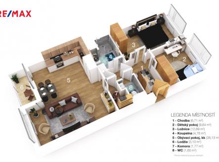 3d-plan-cilkova.jpg | Pronájem bytu, 3+kk, 70 m²