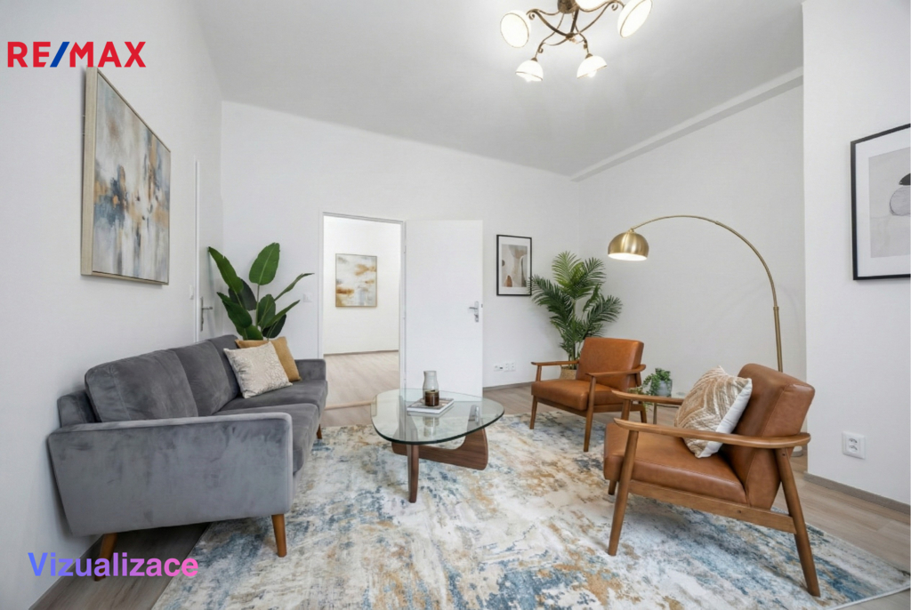 Vizualizace - pokoj s výhledem do zeleně vnitrobloku