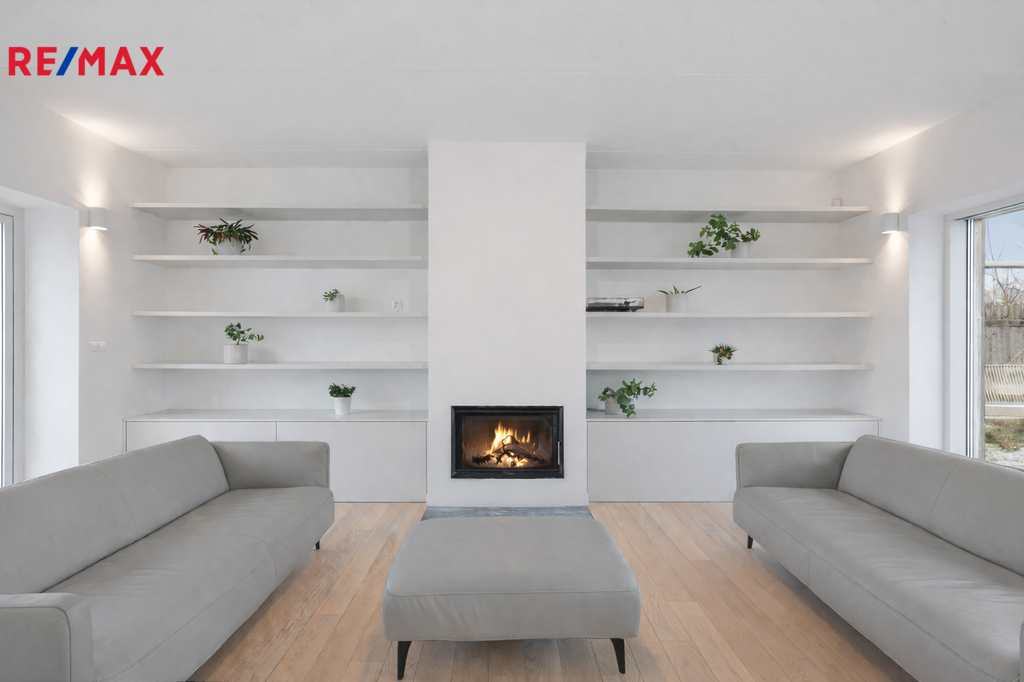 obývací pokoj - krb