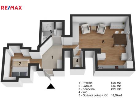 byt-1-kk-socharska-3d-legenda-v2.jpg | Pronájem bytu, 1+kk, 31 m²