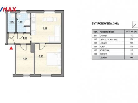 06-pudorys-bytu.jpg | Prodej bytu, 3+kk, 67 m²