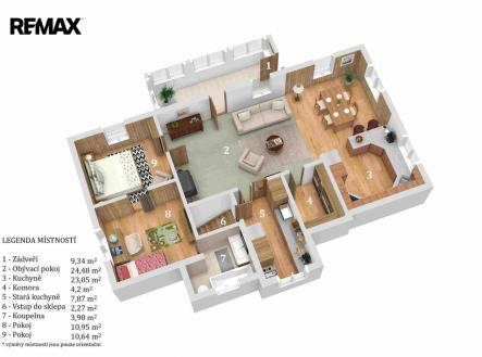 floorplan-letterhead-kersko-1-floor-3d-floor-plan-002.jpg | Prodej - chata/rekreační objekt, 96 m²