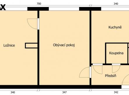 plán bytu Polská | Prodej bytu, 2+1, 52 m²