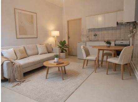 kuchyně vizualizace | Prodej bytu, 1+1, 54 m²