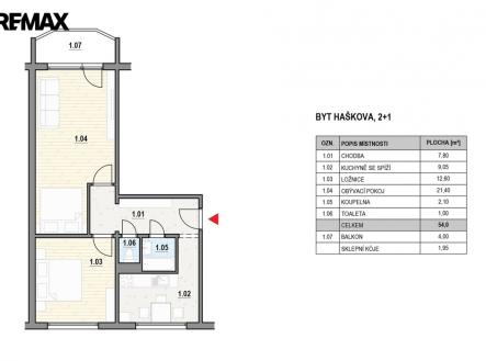 06-pudorys-haskova.jpg | Prodej bytu, 2+1, 60 m²