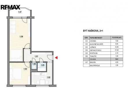 06-pudorys-haskova.jpg | Prodej bytu, 2+1, 60 m²
