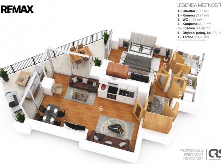 3d-layout-11.jpg | Prodej bytu, 2+kk, 55 m²