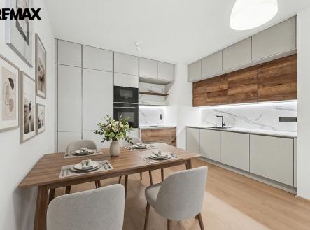 vizualizace-kuchyňský kout | Pronájem bytu, 4+kk, 92 m²