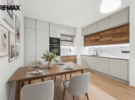 vizualizace-kuchyňský kout | Pronájem bytu, 4+kk, 92 m²