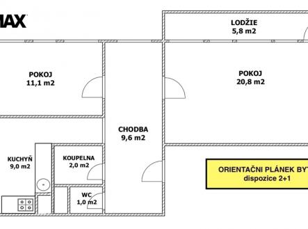 planek-2-1-1.jpg | Pronájem bytu, 2+1, 59 m²