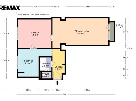 sadska-pudorys.jpg | Prodej bytu, 2+1, 56 m²