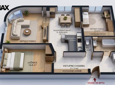 3d-planek-2.jpeg | Pronájem bytu, 3+kk, 99 m²