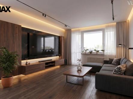 02-obyvaci-pokoj-viz.jpg | Prodej bytu, 4+1, 91 m²