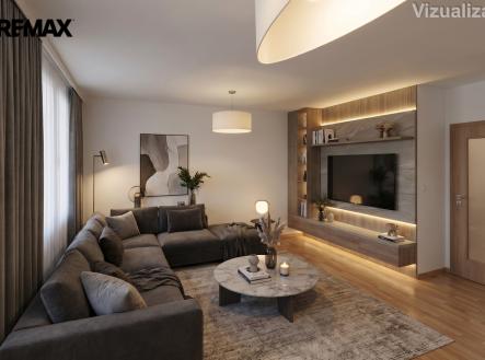 obývací pokoj vizualizace | Prodej bytu, 3+kk, 95 m²