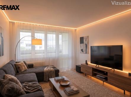 Obývací pokoj - vizualizace | Prodej bytu, 4+1, 86 m²