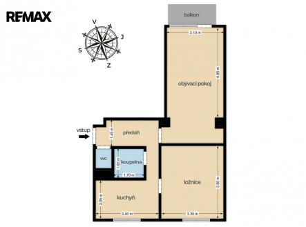 byt-strasnice-pudorys.jpg | Prodej bytu, 2+1, 56 m²