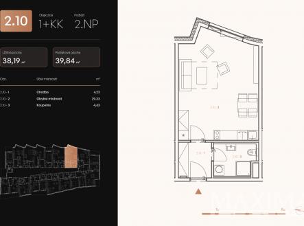   | Prodej bytu, 1+kk, 40 m²