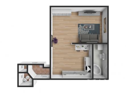   | Pronájem bytu, 1+kk, 46 m²