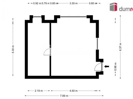 4 | Pronájem - obchodní prostor, 43 m²