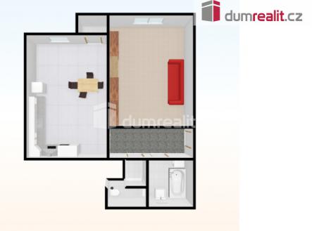 4 | Pronájem bytu, 2+kk, 40 m²