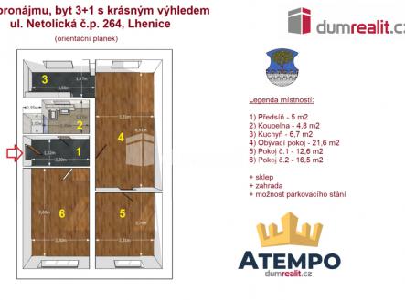 Pronájem bytu, 3+1, 67 m²