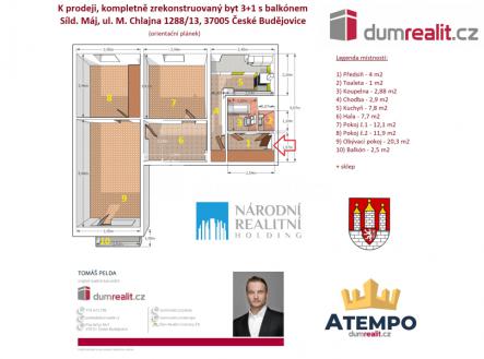 2 | Prodej bytu, 3+1, 74 m²