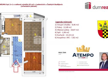 2 | Pronájem bytu, 2+1, 63 m²