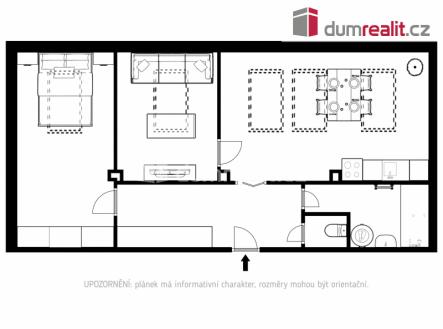 3 | Pronájem bytu, 2+1, 40 m²