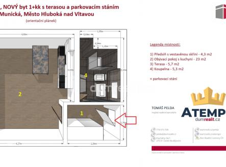 2 | Pronájem bytu, 1+kk, 38 m²