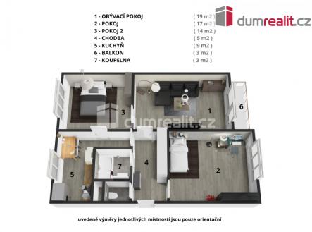 2 | Prodej bytu, 3+1, 70 m²