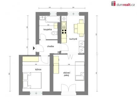 2 | Prodej bytu, 2+1, 55 m²