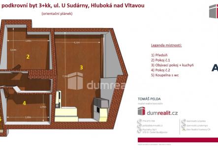 2 | Pronájem bytu, 3+kk, 63 m²