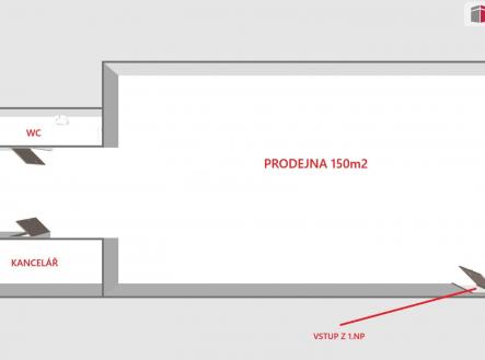 3 | Pronájem - obchodní prostor, 1 m²
