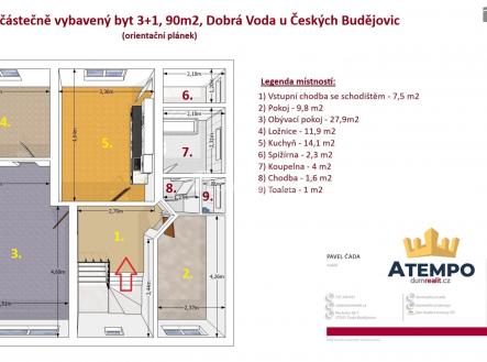 2 | Pronájem bytu, 3+1, 90 m²