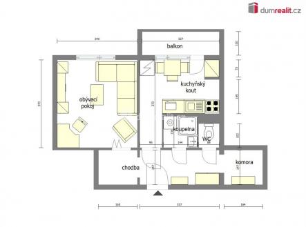 3 | Pronájem bytu, 1+1, 38 m²