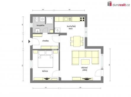 4 | Pronájem bytu, 2+1, 56 m²