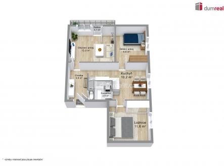 2 | Pronájem bytu, 3+1, 62 m²